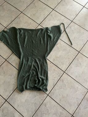 SHEIN Olive Green Backless Knit Mini Dress